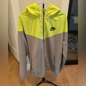 Nike Zip-Up Sweatshirt XXL Gray/Yellow